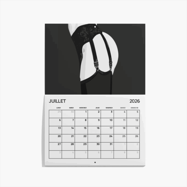 Calendrier 2026 - Illustrations Érotiques en Noir & Blanc – Image 10