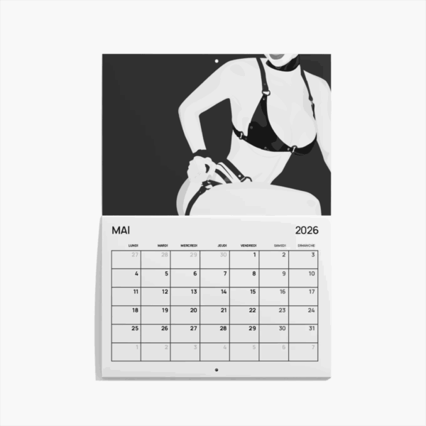 Calendrier 2026 - Illustrations Érotiques en Noir & Blanc – Image 12