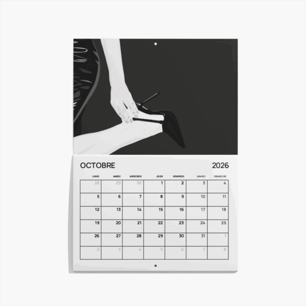 Calendrier 2026 - Illustrations Érotiques en Noir & Blanc – Image 7