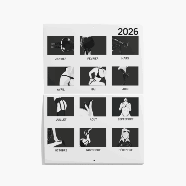 Calendrier 2026 - Illustrations Érotiques en Noir & Blanc – Image 3