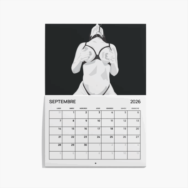 Calendrier 2026 - Illustrations Érotiques en Noir & Blanc – Image 8