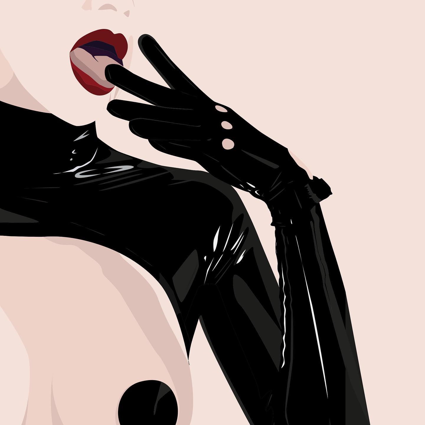 Gant noir sur la bouche